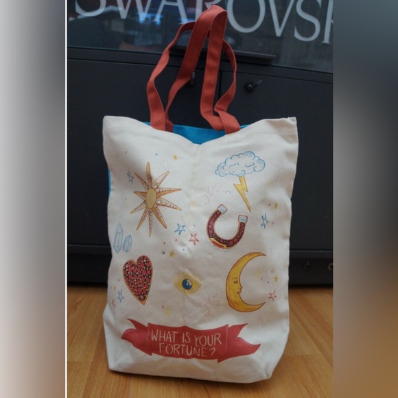 Swarovski What’s Your Fortune? Crystal Canvas Tote Bag Brand New - Picture 1 of 5